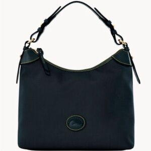 Authentic Dooney & Bourke | Nylon Large Erica | Black Black | Style #: IN479BB